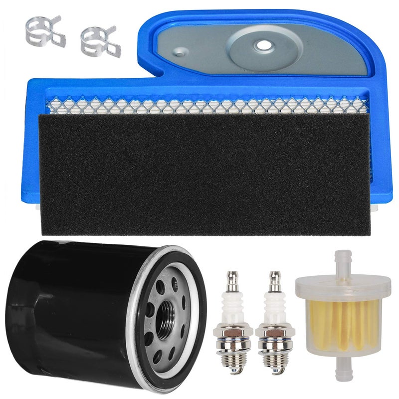 HIFROM Air Filter Pre Filter Cleaner Oil Filter Fuel Filter Spark Plug Kit Compatible with Kawasaki FH451V FH500V FH531V FH580V 17hp 19hp 23hp Replaces 11013-7002 49065-7010 - Image 1